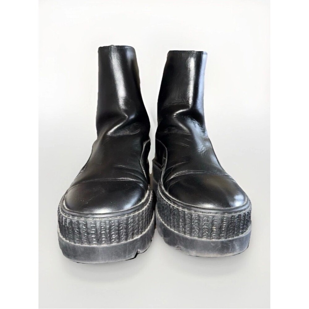Fenty x PUMA Rihanna Platform Chelsea Sneaker Boots Size 9.5 Womens Black Used - Picture 2 of 8
